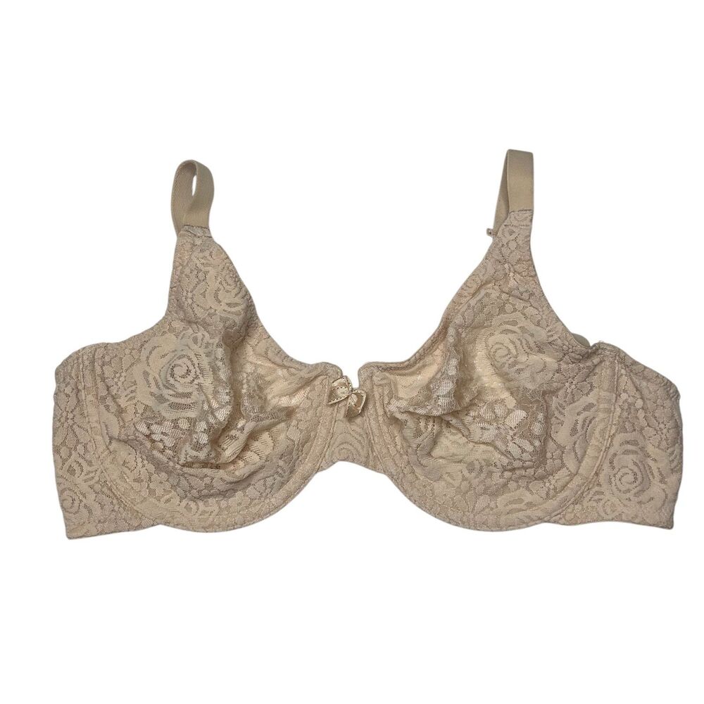 Wacoal tan floral lace unlined bra 34D